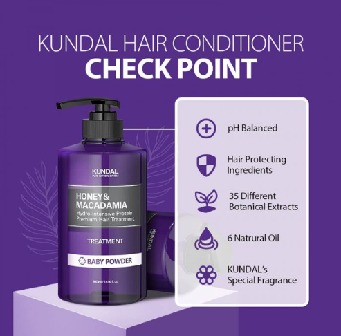 Kundal Honey & Macadamia Protein Hair Treatment - Baby Powder 500ml