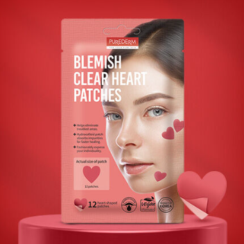 PUREDERM Blemish Clear Heart Patches, 12 τμχ