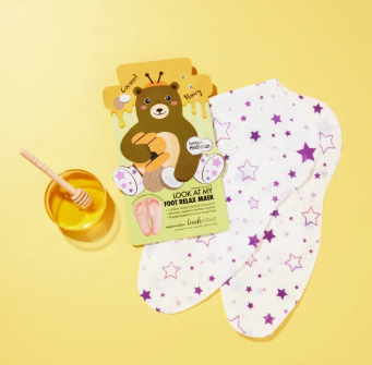 LOOK AT ME Foot Relax Mask Coconut & Honey BEAR 1 ζευγάρι