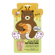 LOOK AT ME Foot Relax Mask Coconut & Honey BEAR 1 ζευγάρι