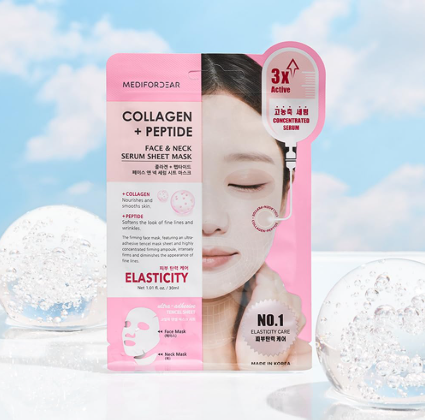 MEDIFORDEAR Collagen + Peptide Face & Neck Serum Mask 30ml